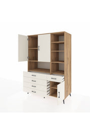 Kronos Dolap 8 Raflı 5 Çekmeceli 3 Kapaklı 132x59x195 Çam-Aytaşı/Aytaşı