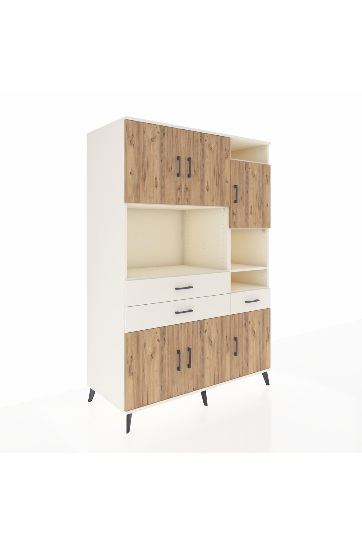 Kronos Dolap 10 Raflı 3 Çekmeceli 6 Kapaklı 132x59x195 Aytaşı-Çam/Aytaşı