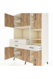 Kronos Dolap 10 Raflı 3 Çekmeceli 6 Kapaklı 132x59x195 Aytaşı-Çam/Aytaşı