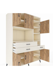 Kronos Dolap 10 Raflı 3 Çekmeceli 6 Kapaklı 132x59x195 Aytaşı-Çam/Aytaşı