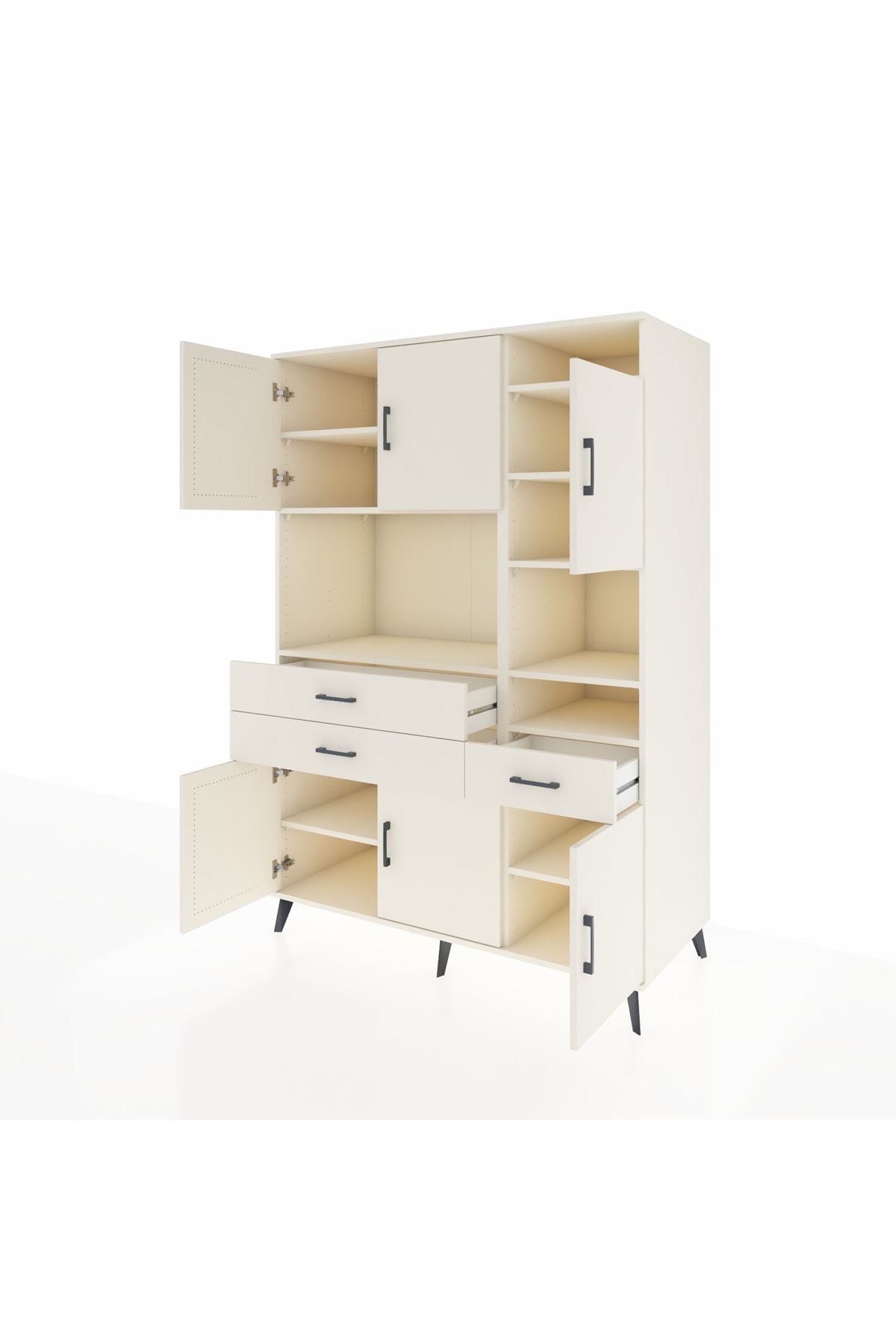 Kronos Dolap 10 Raflı 3 Çekmeceli 6 Kapaklı 132x59x195 Aytaşı-Aytaşı/Aytaşı