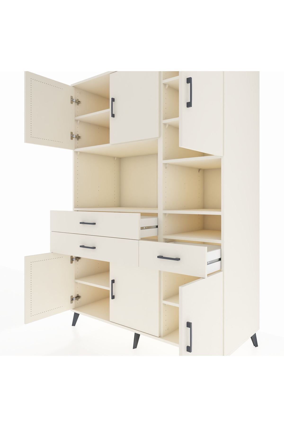 Kronos Dolap 10 Raflı 3 Çekmeceli 6 Kapaklı 132x59x195 Aytaşı-Aytaşı/Aytaşı