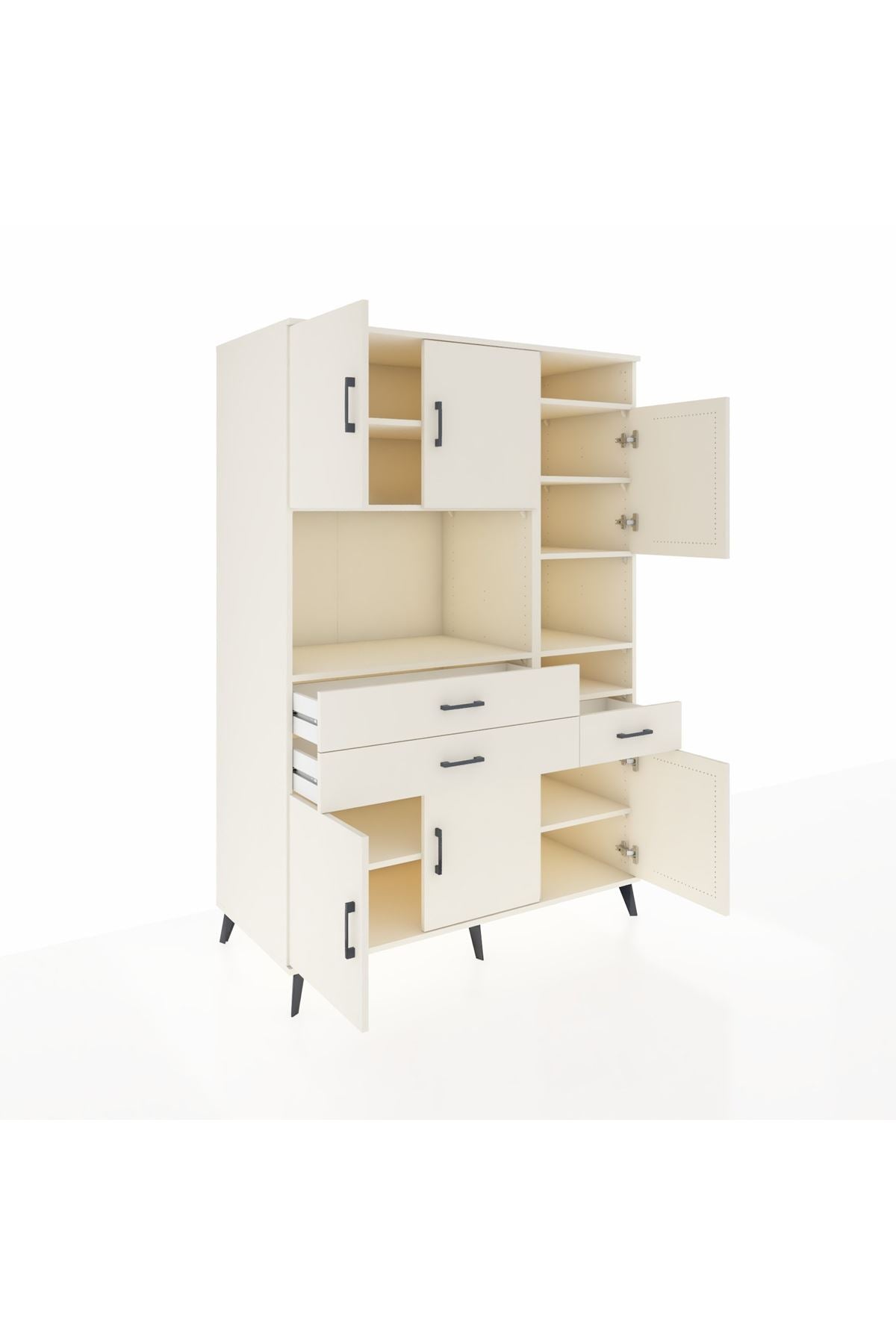 Kronos Dolap 10 Raflı 3 Çekmeceli 6 Kapaklı 132x59x195 Aytaşı-Aytaşı/Aytaşı