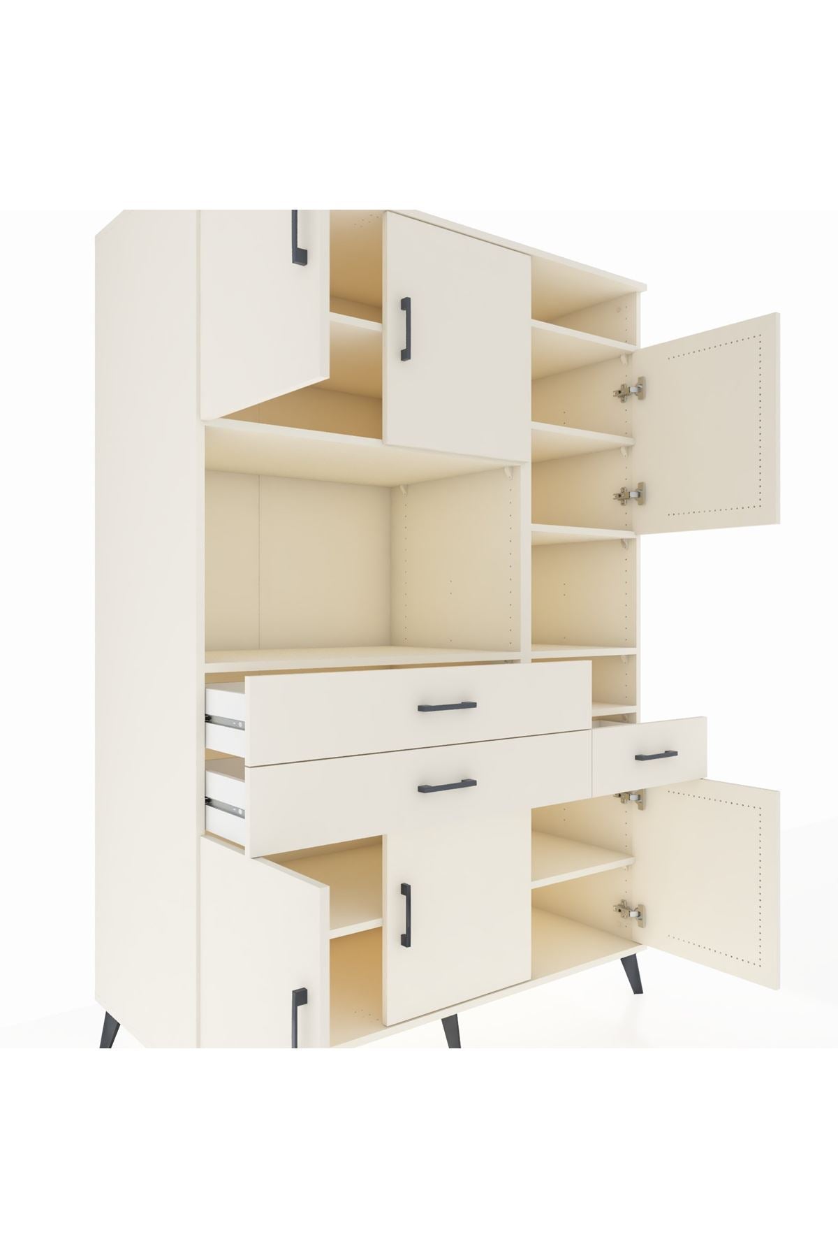 Kronos Dolap 10 Raflı 3 Çekmeceli 6 Kapaklı 132x59x195 Aytaşı-Aytaşı/Aytaşı