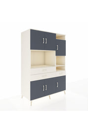 Kronos Dolap 10 Raflı 3 Çekmeceli 6 Kapaklı 132x59x195 Aytaşı-Antrasit/Aytaşı