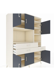 Kronos Dolap 10 Raflı 3 Çekmeceli 6 Kapaklı 132x59x195 Aytaşı-Antrasit/Aytaşı