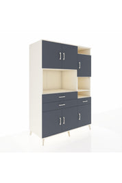 Kronos Dolap 10 Raflı 3 Çekmeceli 6 Kapaklı 132x59x195 Aytaşı-Antrasit/Antrasit