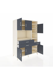 Kronos Dolap 10 Raflı 3 Çekmeceli 6 Kapaklı 132x59x195 Aytaşı-Antrasit/Antrasit