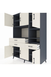 Kronos Dolap 10 Raflı 3 Çekmeceli 6 Kapaklı 132x59x195 Antrasit-Aytaşı/Aytaşı