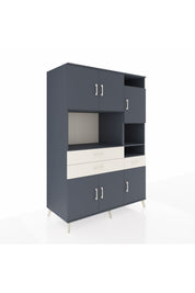 Kronos Dolap 10 Raflı 3 Çekmeceli 6 Kapaklı 132x59x195 Antrasit-Antrasit/Aytaşı