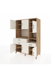 Kronos Dolap 10 Raflı 3 Çekmeceli 6 Kapaklı 132x59x195 Çam-Aytaşı/Aytaşı