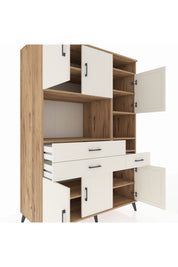 Kronos Dolap 10 Raflı 3 Çekmeceli 6 Kapaklı 132x59x195 Çam-Aytaşı/Aytaşı