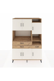 Kronos Dolap 10 Raflı 3 Çekmeceli 6 Kapaklı 132x59x195 Çam-Aytaşı/Çam