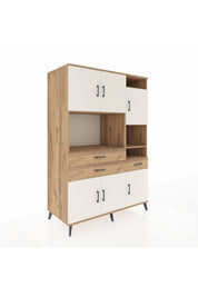 Kronos Dolap 10 Raflı 3 Çekmeceli 6 Kapaklı 132x59x195 Çam-Aytaşı/Çam