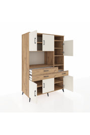 Kronos Dolap 10 Raflı 3 Çekmeceli 6 Kapaklı 132x59x195 Çam-Aytaşı/Çam