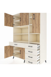Kronos Dolap 9 Raflı 5 Çekmeceli 5 Kapaklı 132x59x195 Aytaşı-Çam/Aytaşı