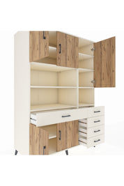 Kronos Dolap 9 Raflı 5 Çekmeceli 5 Kapaklı 132x59x195 Aytaşı-Çam/Aytaşı