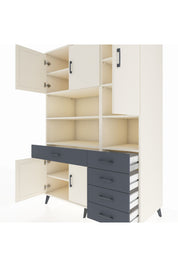 Kronos Dolap 9 Raflı 5 Çekmeceli 5 Kapaklı 132x59x195 Aytaşı-Aytaşı/Antrasit