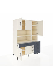 Kronos Dolap 9 Raflı 5 Çekmeceli 5 Kapaklı 132x59x195 Aytaşı-Aytaşı/Antrasit