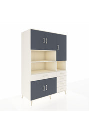 Kronos Dolap 9 Raflı 5 Çekmeceli 5 Kapaklı 132x59x195 Aytaşı-Antrasit/Aytaşı