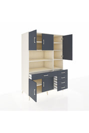 Kronos Dolap 9 Raflı 5 Çekmeceli 5 Kapaklı 132x59x195 Aytaşı-Antrasit/Antrasit