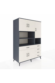 Kronos Dolap 9 Raflı 5 Çekmeceli 5 Kapaklı 132x59x195 Antrasit-Aytaşı/Aytaşı