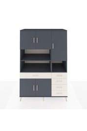 Kronos Dolap 9 Raflı 5 Çekmeceli 5 Kapaklı 132x59x195 Antrasit-Antrasit/Aytaşı