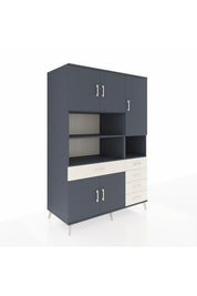 Kronos Dolap 9 Raflı 5 Çekmeceli 5 Kapaklı 132x59x195 Antrasit-Antrasit/Aytaşı