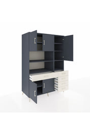 Kronos Dolap 9 Raflı 5 Çekmeceli 5 Kapaklı 132x59x195 Antrasit-Antrasit/Aytaşı