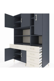 Kronos Dolap 9 Raflı 5 Çekmeceli 5 Kapaklı 132x59x195 Antrasit-Antrasit/Aytaşı