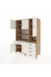 Kronos Dolap 9 Raflı 5 Çekmeceli 5 Kapaklı 132x59x195 Çam-Aytaşı/Aytaşı