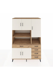 Kronos Dolap 9 Raflı 5 Çekmeceli 5 Kapaklı 132x59x195 Çam-Aytaşı/Çam