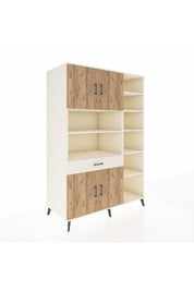 Kronos Dolap 10 Raflı Tek Çekmeceli 4 Kapaklı 132x59x195 Aytaşı-Çam/Aytaşı