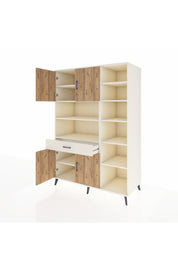 Kronos Dolap 10 Raflı Tek Çekmeceli 4 Kapaklı 132x59x195 Aytaşı-Çam/Aytaşı