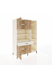 Kronos Dolap 10 Raflı Tek Çekmeceli 4 Kapaklı 132x59x195 Aytaşı-Çam/Aytaşı