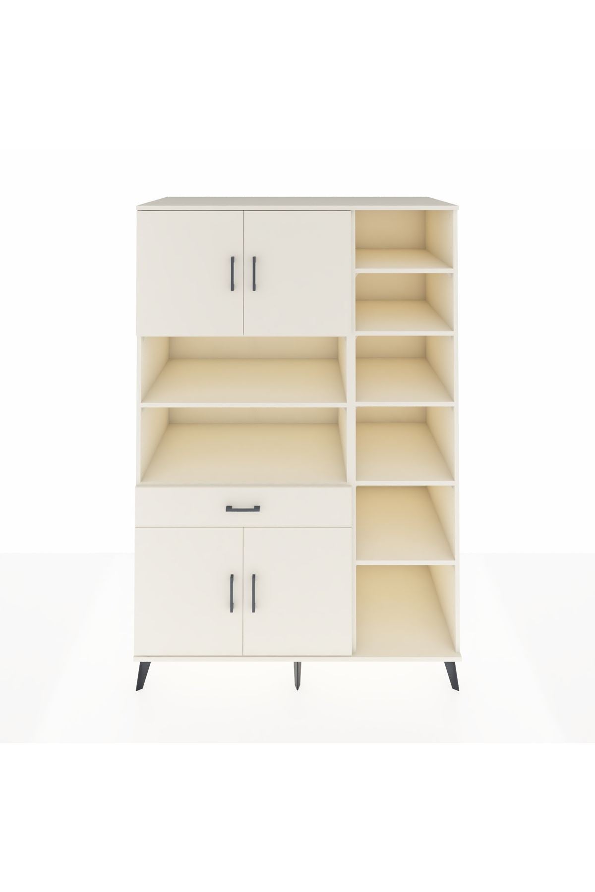 Kronos Dolap 10 Raflı Tek Çekmeceli 4 Kapaklı 132x59x195 Aytaşı-Aytaşı/Aytaşı