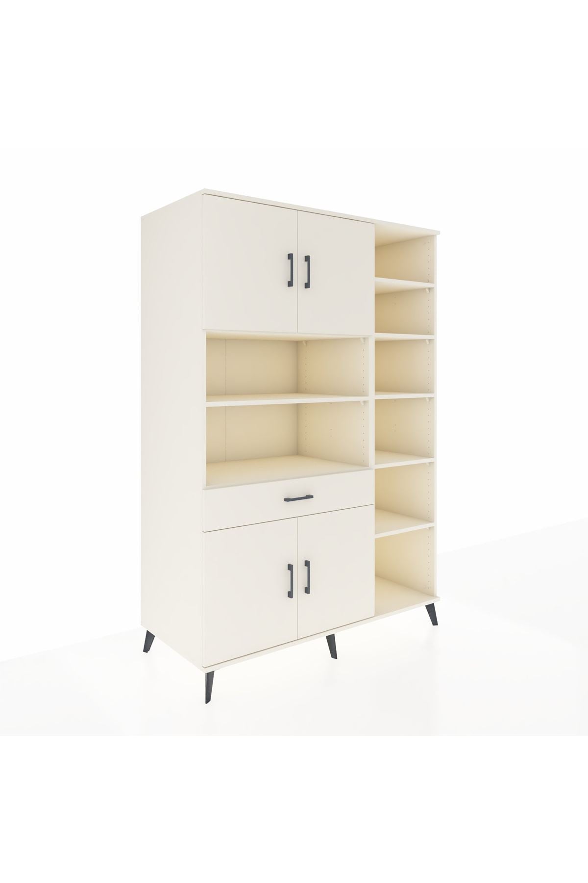 Kronos Dolap 10 Raflı Tek Çekmeceli 4 Kapaklı 132x59x195 Aytaşı-Aytaşı/Aytaşı