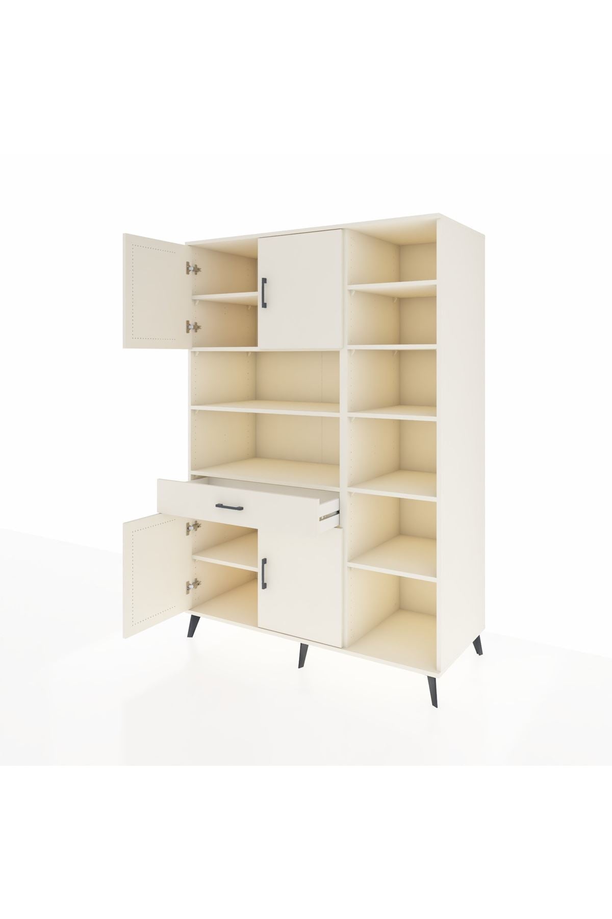 Kronos Dolap 10 Raflı Tek Çekmeceli 4 Kapaklı 132x59x195 Aytaşı-Aytaşı/Aytaşı