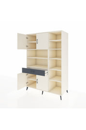 Kronos Dolap 10 Raflı Tek Çekmeceli 4 Kapaklı 132x59x195 Aytaşı-Aytaşı/Antrasit