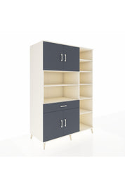 Kronos Dolap 10 Raflı Tek Çekmeceli 4 Kapaklı 132x59x195 Aytaşı-Antrasit/Antrasit