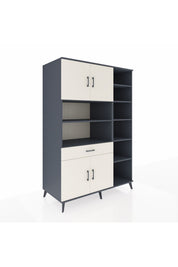 Kronos Dolap 10 Raflı Tek Çekmeceli 4 Kapaklı 132x59x195 Antrasit-Aytaşı/Aytaşı