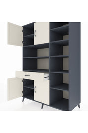 Kronos Dolap 10 Raflı Tek Çekmeceli 4 Kapaklı 132x59x195 Antrasit-Aytaşı/Aytaşı