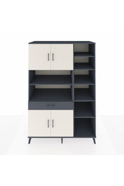 Kronos Dolap 10 Raflı Tek Çekmeceli 4 Kapaklı 132x59x195 Antrasit-Aytaşı/Antrasit