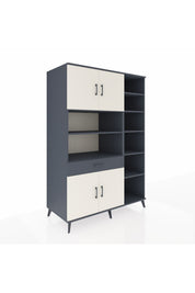 Kronos Dolap 10 Raflı Tek Çekmeceli 4 Kapaklı 132x59x195 Antrasit-Aytaşı/Antrasit