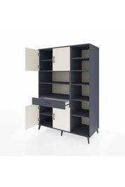 Kronos Dolap 10 Raflı Tek Çekmeceli 4 Kapaklı 132x59x195 Antrasit-Aytaşı/Antrasit