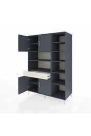 Kronos Dolap 10 Raflı Tek Çekmeceli 4 Kapaklı 132x59x195 Antrasit-Antrasit/Aytaşı