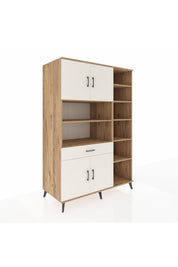 Kronos Dolap 10 Raflı Tek Çekmeceli 4 Kapaklı 132x59x195 Çam-Aytaşı/Aytaşı