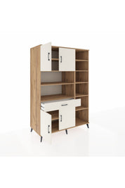 Kronos Dolap 10 Raflı Tek Çekmeceli 4 Kapaklı 132x59x195 Çam-Aytaşı/Aytaşı