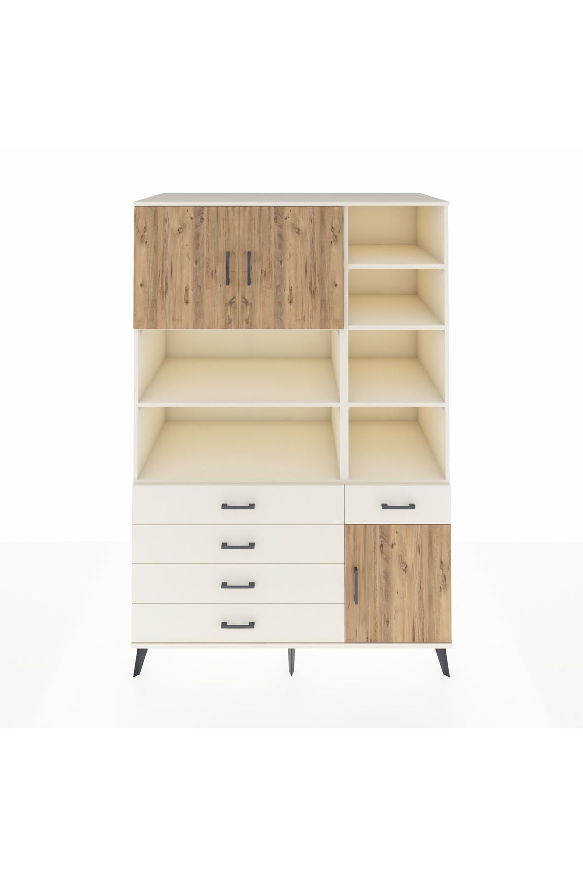 Kronos Dolap 9 Raflı 5 Çekmeceli 3 Kapaklı 132x59x195 Aytaşı-Çam/Aytaşı