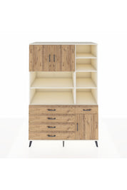 Kronos Dolap 9 Raflı 5 Çekmeceli 3 Kapaklı 132x59x195 Aytaşı-Çam/Çam